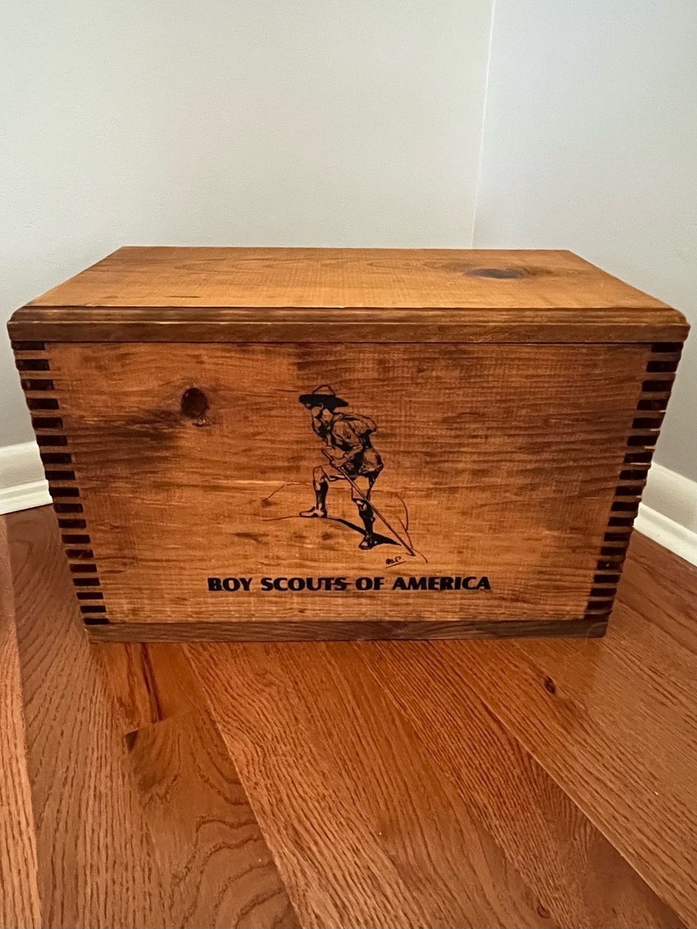 Vintage Boy Scout Box Dovetail Robert Baden Powell initials memorabilia box